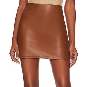 Good American BTL Mini Skirt - Burnt Caramel Brown